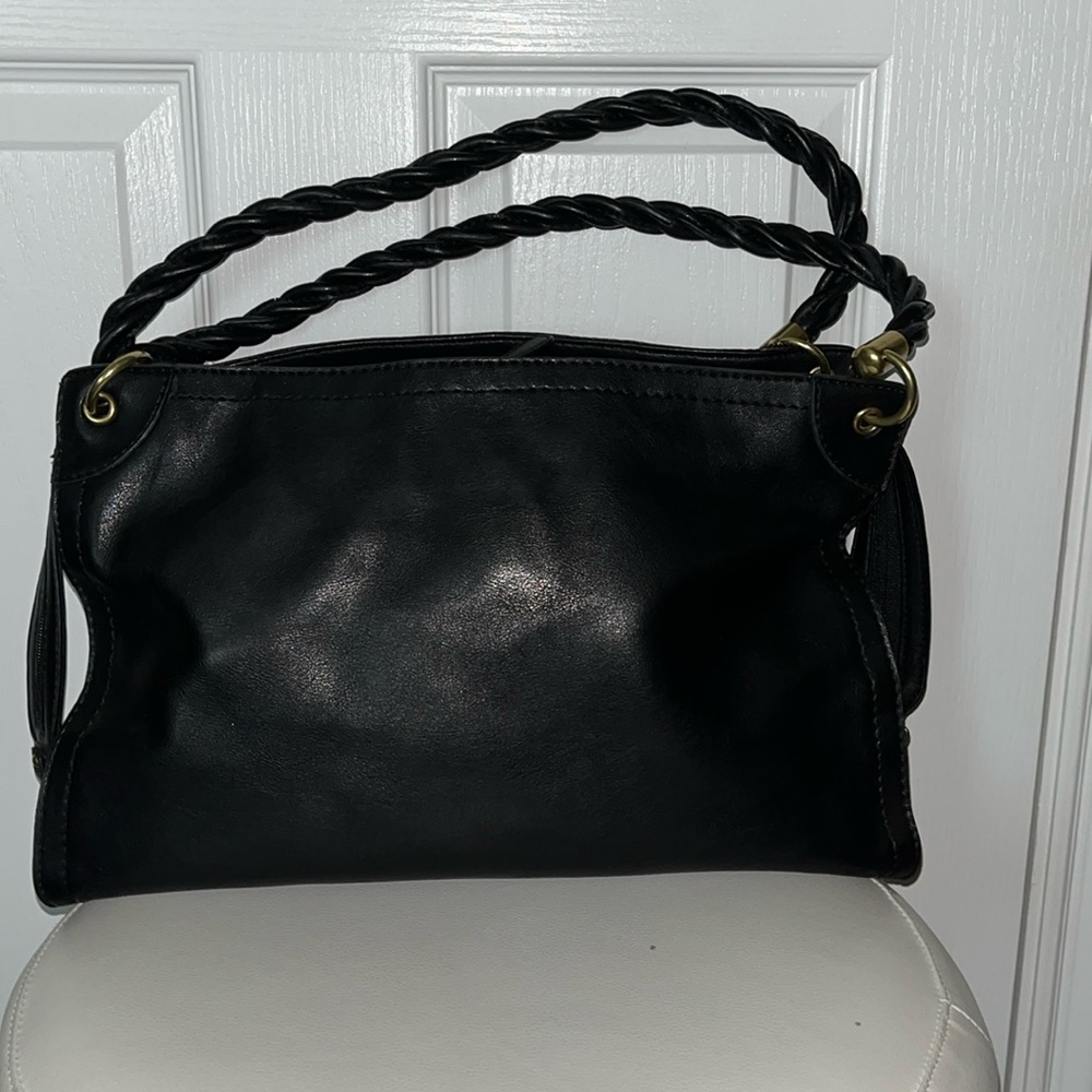Relic black leather shoulder bag
